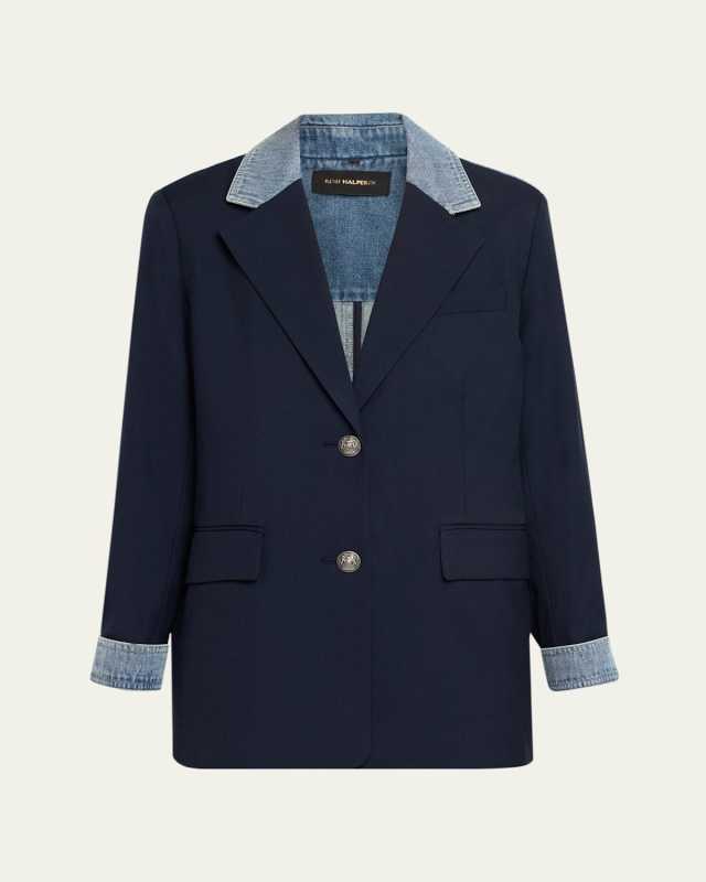 Silva Single-Breasted Mixed Media Jacket